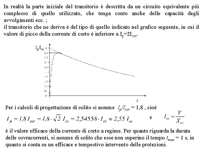 In realtà la parte iniziale del transitorio è descritta da un circuito equivalente più