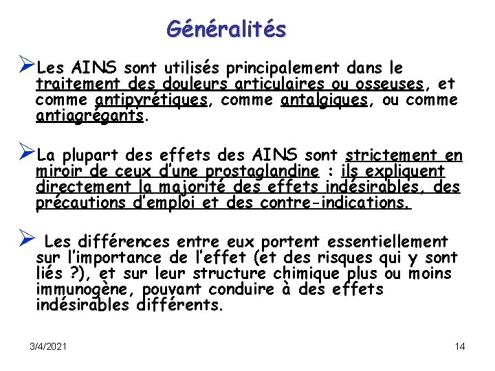Les antiinflammatoires non strodiens AINS 342021 1 Les