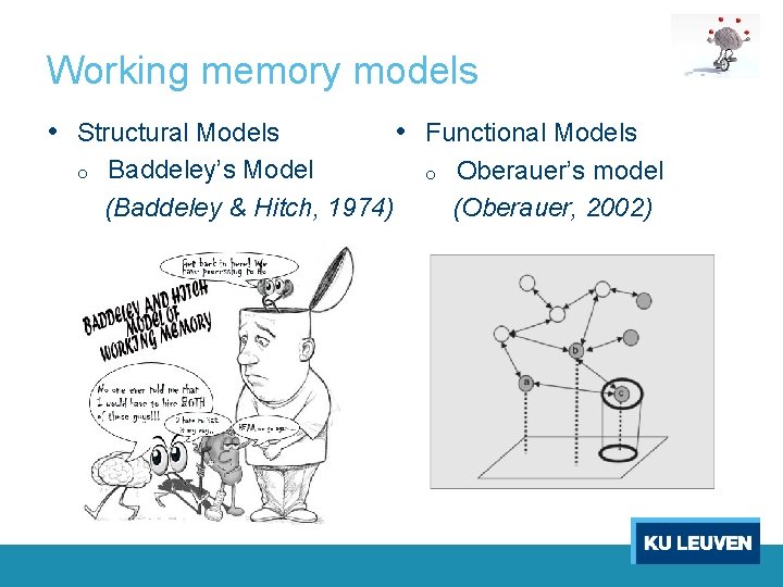 Working memory models • Structural Models o Baddeley’s Model (Baddeley & Hitch, 1974) •