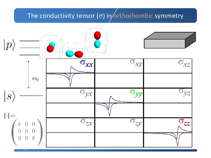 The conductivity tensor (s) in orthorhombic symmetry 