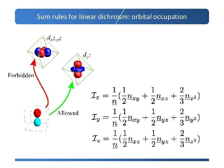 Sum rules for linear dichroism: orbital occupation 