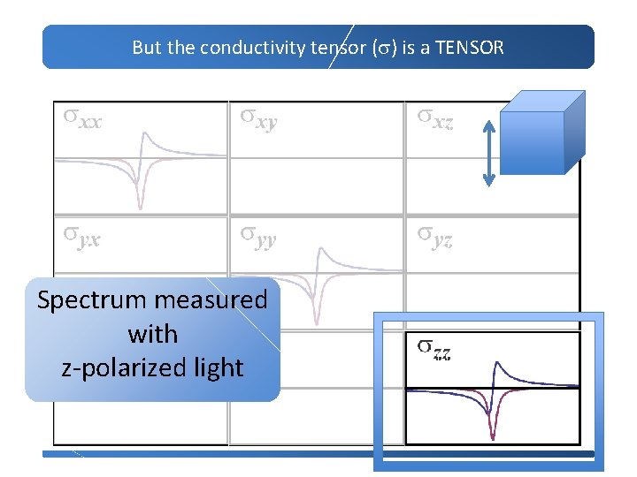 But the conductivity tensor (s) is a TENSOR Spectrum measured with z-polarized light 