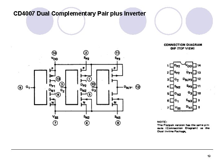 CD 4007 Dual Complementary Pair plus Inverter 19 