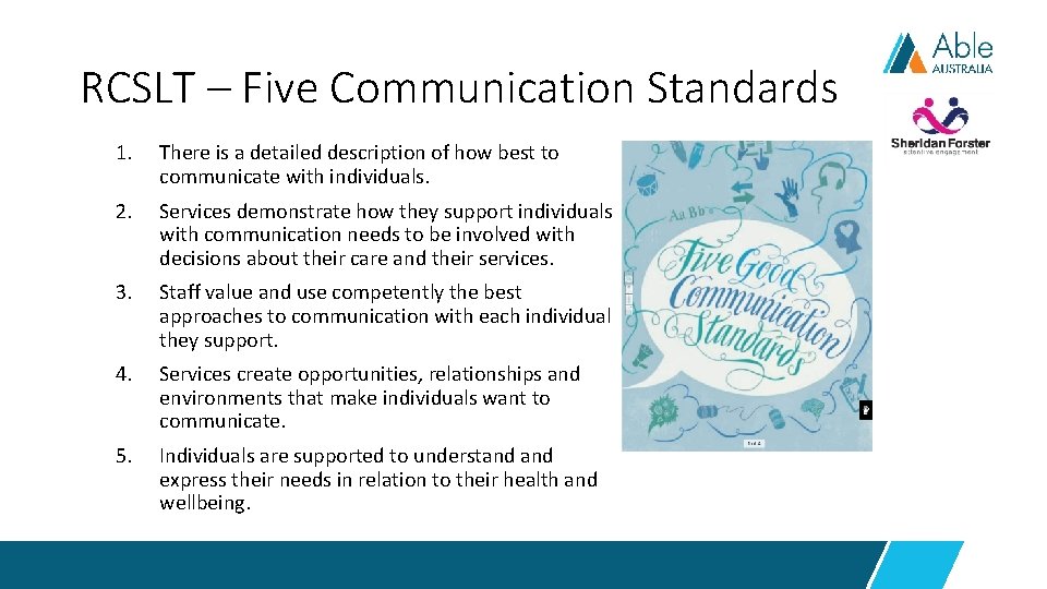 RCSLT – Five Communication Standards 1. There is a detailed description of how best
