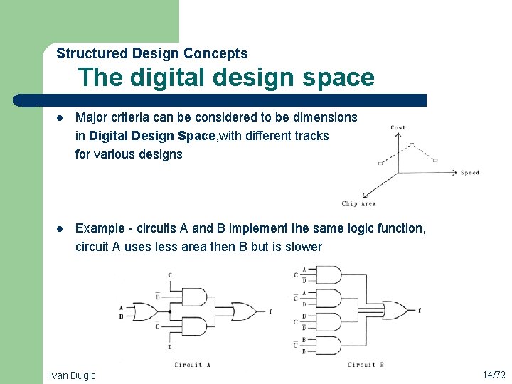  The digital design space Structured Design Concepts l Major criteria can be considered