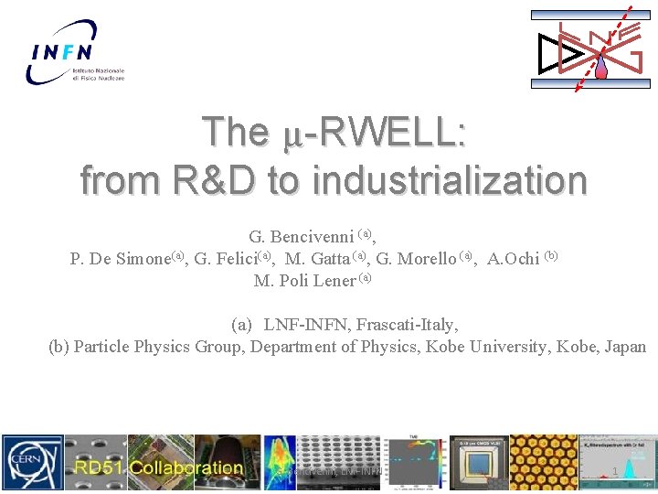 LABORATORI NAZIONALI DI FRASCATI www. lnf. infn. it The µ-RWELL: from R&D to industrialization