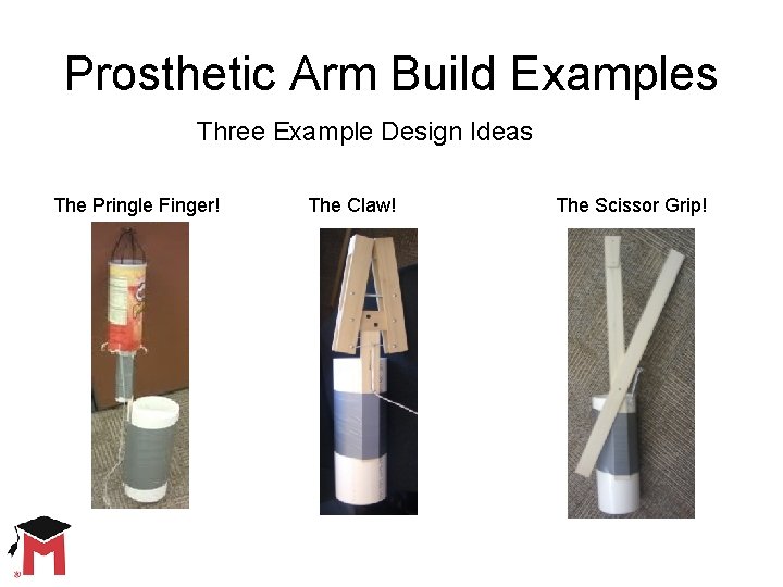 Prosthetic Arm Build Examples Three Example Design Ideas The Pringle Finger! Add Photo Here