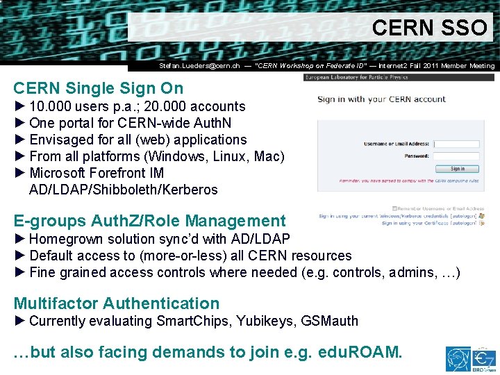 CERN SSO Dr. Stefan Lüders (CERN IT/CO) ― DESY ― 20. Februar 2007 Stefan.