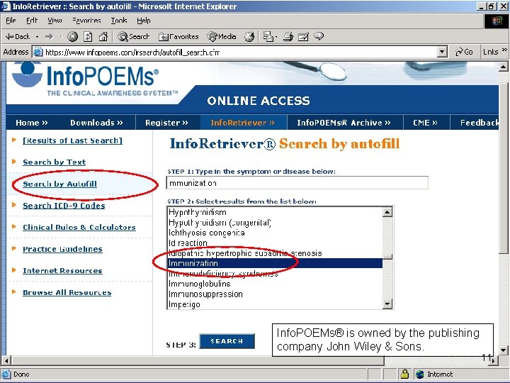 Info. POEMs® is owned by the publishing company John Wiley & Sons. Tufts Health