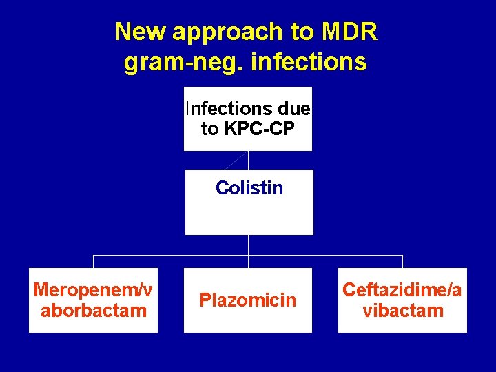 New approach to MDR gram-neg. infections Infections due to KPC-CP Colistin no more !!