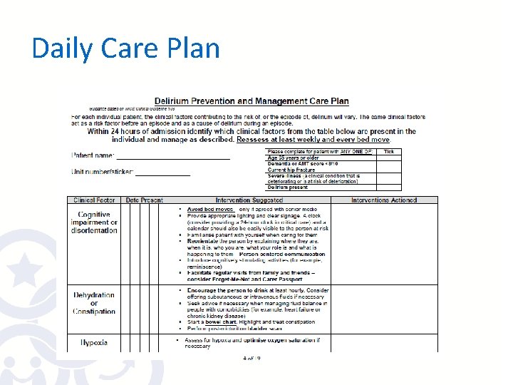 Daily Care Plan 