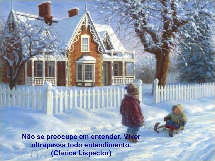 Não se preocupe em entender. Viver ultrapassa todo entendimento. (Clarice Lispector) Não se preocupe