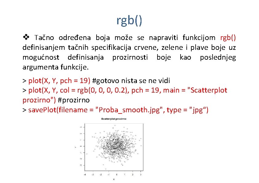 rgb() v Tačno određena boja može se napraviti funkcijom rgb() definisanjem tačnih specifikacija crvene,