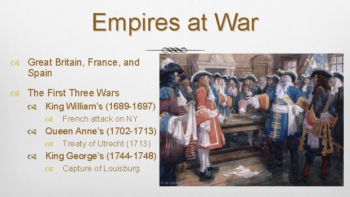 Empires at War Great Britain, France, and Spain The First Three Wars King William’s
