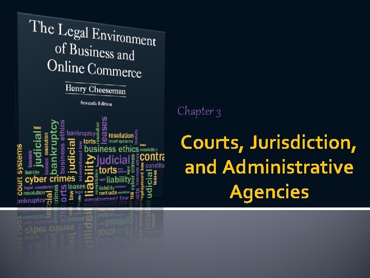 Chapter 3 Courts, Jurisdiction, and Administrative Agencies 