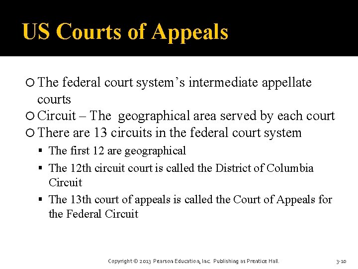 US Courts of Appeals The federal court system’s intermediate appellate courts Circuit – The