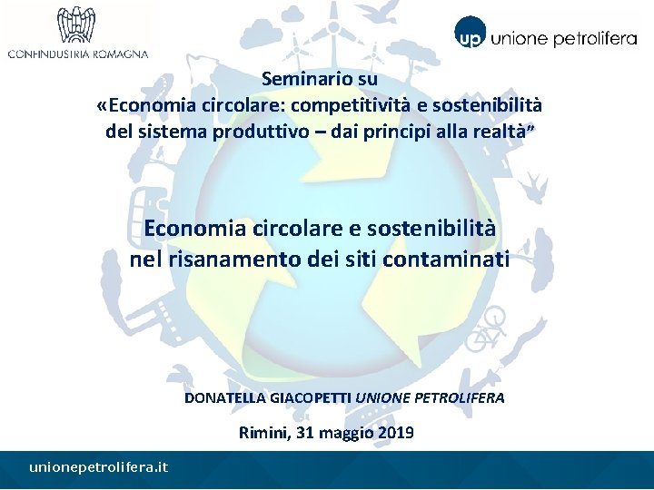 Seminario su «Economia circolare: competitività e sostenibilità del sistema produttivo – dai principi alla