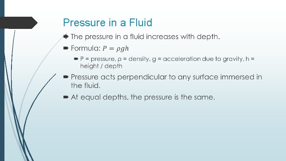 Pressure in a Fluid 