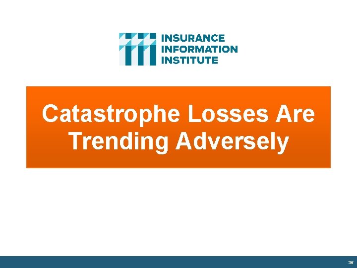 Catastrophe Losses Are Trending Adversely 36 