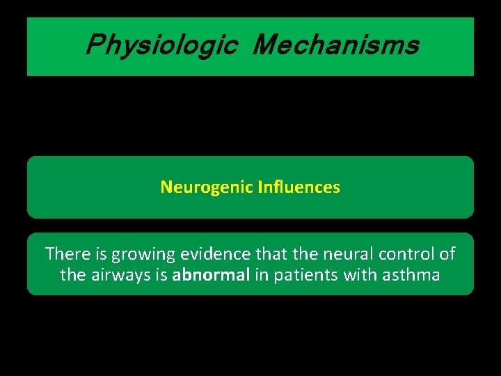 Physiologic Mechanisms Neurogenic Influences There is growing evidence that the neural control of the