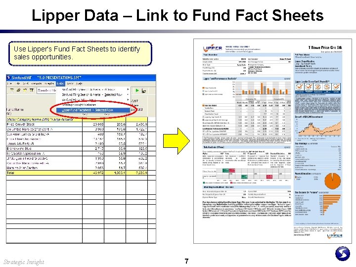 Lipper Data – Link to Fund Fact Sheets Use Lipper’s Fund Fact Sheets to