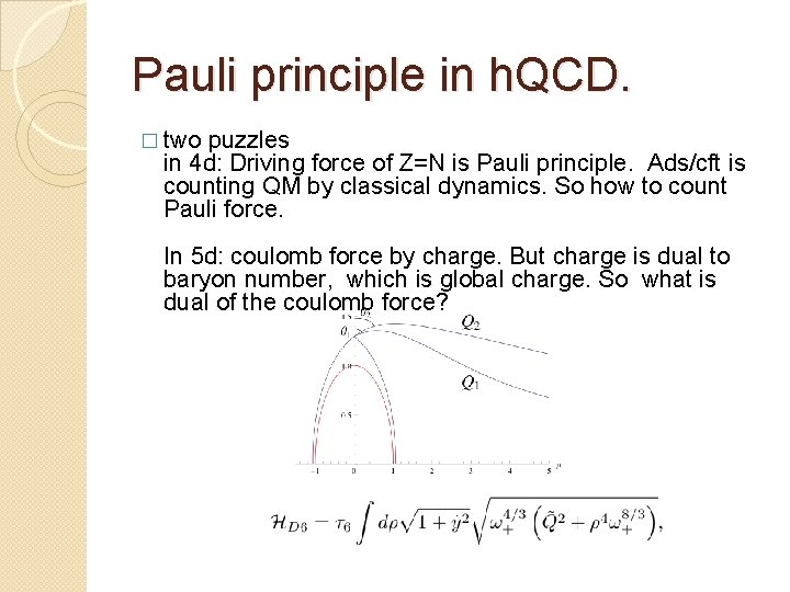 Pauli principle in h. QCD. � two puzzles in 4 d: Driving force of