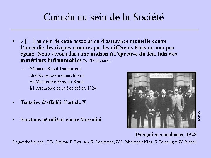 Canada au sein de la Société • « […] au sein de cette association