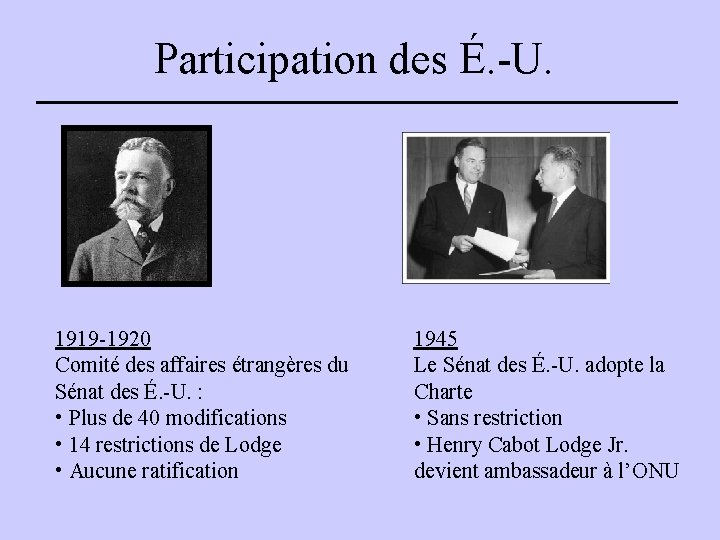 Participation des É. -U. 1919 -1920 Comité des affaires étrangères du Sénat des É.