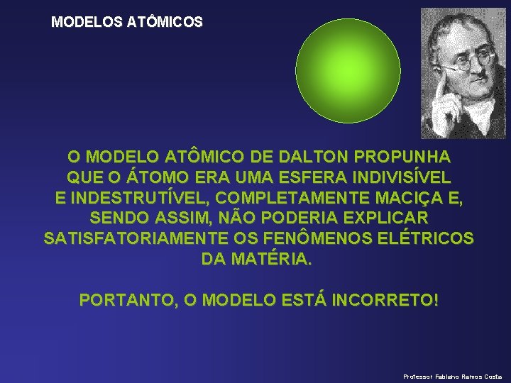 MODELOS ATÔMICOS O MODELO ATÔMICO DE DALTON PROPUNHA QUE O ÁTOMO ERA UMA ESFERA