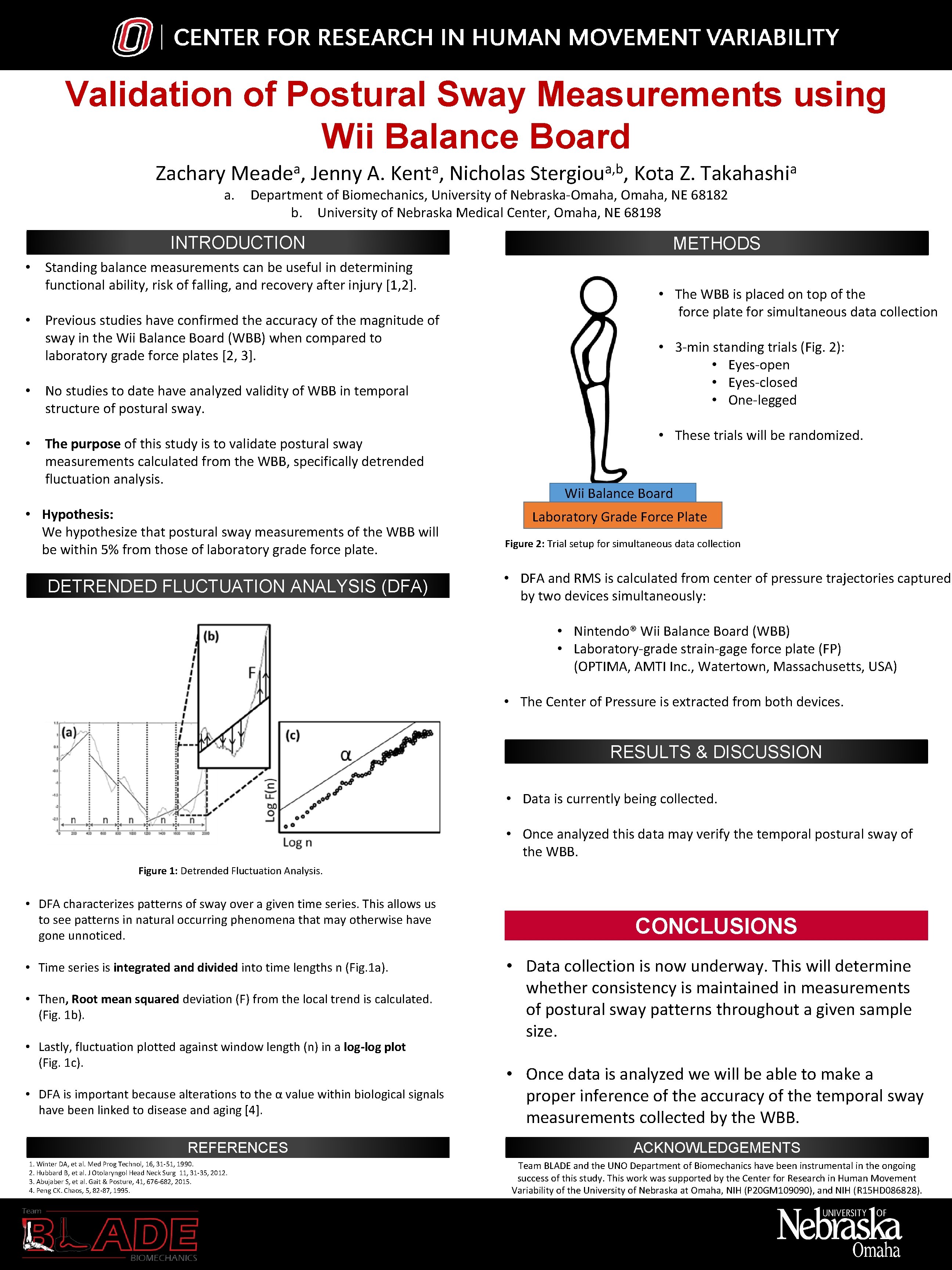 Validation of Postural Sway Measurements using Wii Balance Board Zachary a Meade , a.