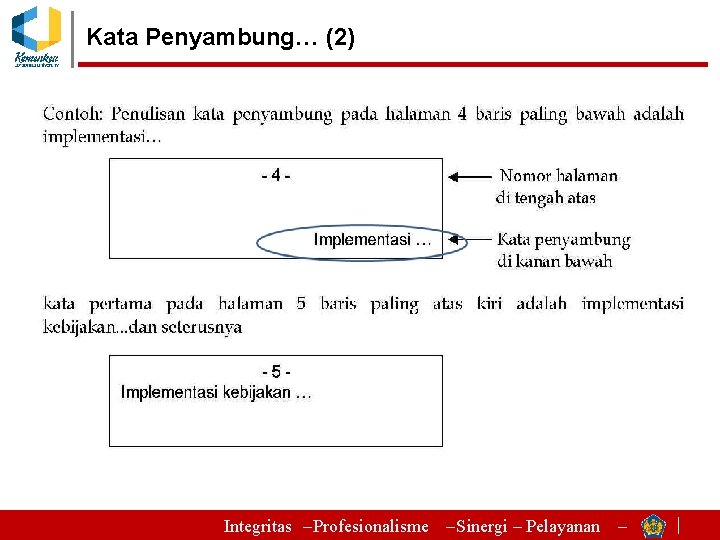 Kata Penyambung… (2) Integritas – Profesionalisme – Sinergi – Pelayanan – 