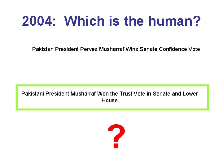 2004: Which is the human? Pakistan President Pervez Musharraf Wins Senate Confidence Vote Pakistani 2004: Which is the human? Pakistan President Pervez Musharraf Wins Senate Confidence Vote Pakistani
