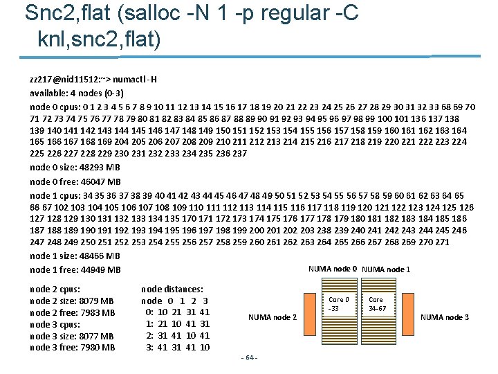 Snc 2, flat (salloc -N 1 -p regular -C knl, snc 2, flat) zz