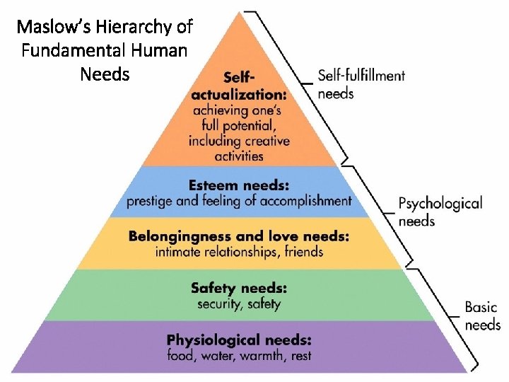 Maslow’s Hierarchy of Fundamental Human Needs 