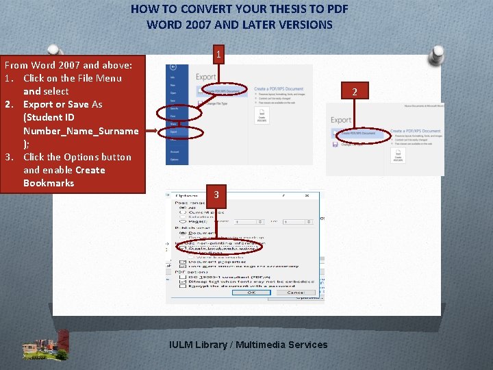 HOW TO CONVERT YOUR THESIS TO PDF WORD 2007 AND LATER VERSIONS From Word