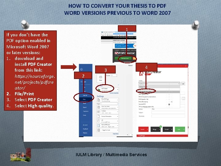 HOW TO CONVERT YOUR THESIS TO PDF WORD VERSIONS PREVIOUS TO WORD 2007 If