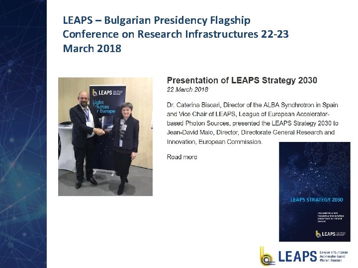 LEAPS – Bulgarian Presidency Flagship Conference on Research Infrastructures 22 -23 March 2018 