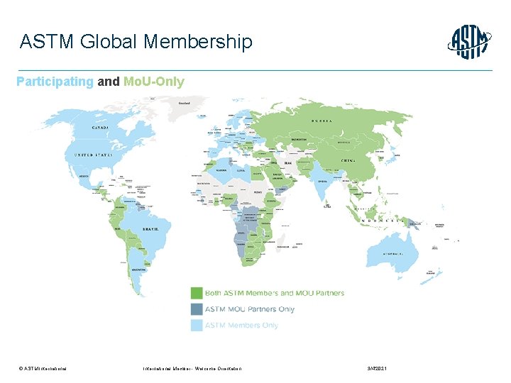 ASTM Global Membership Participating and Mo. U-Only © ASTM International Member - Welcome Orientation