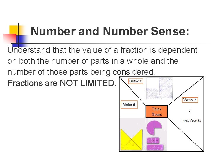 Number and Number Sense: Understand that the value of a fraction is dependent on