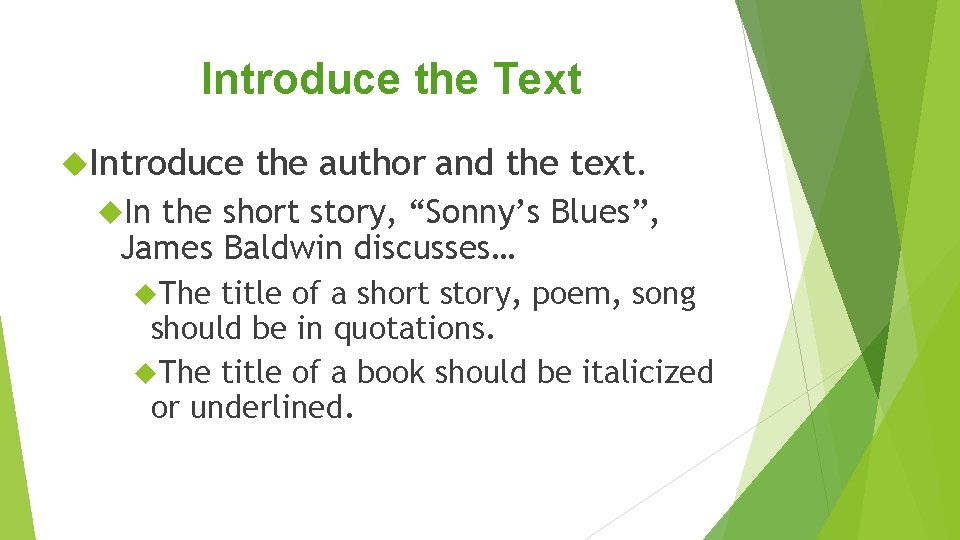 Introduce the Text Introduce the author and the text. In the short story, “Sonny’s Introduce the Text Introduce the author and the text. In the short story, “Sonny’s
