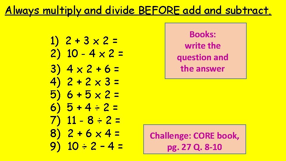 Year 7 Unit 1 1 Order Of Operations