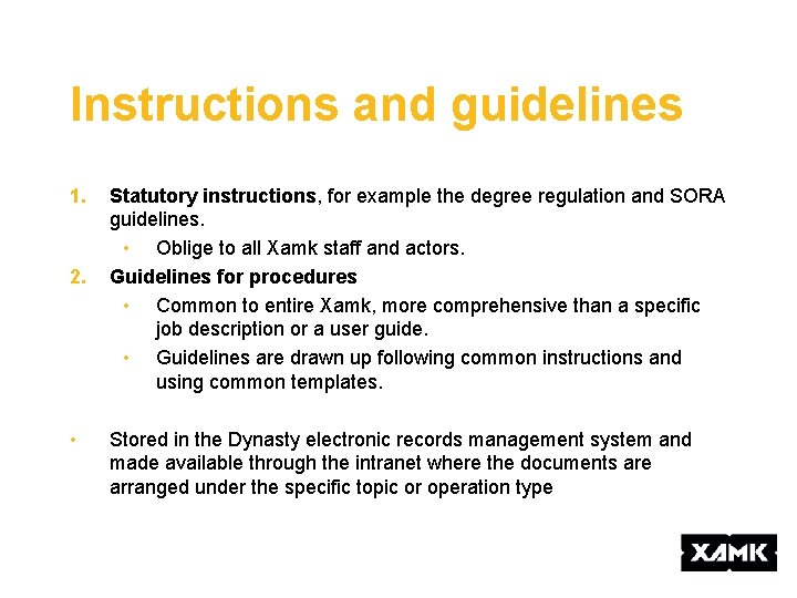 Instructions and guidelines 1. 2. • Statutory instructions, for example the degree regulation and