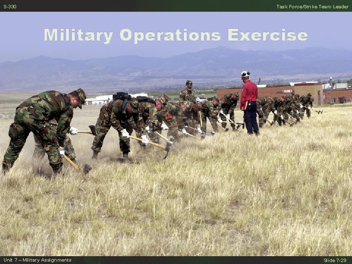 S-330 Task Force/Strike Team Leader Military Operations Exercise Unit 7 – Military Assignments Slide