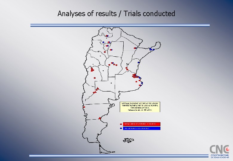 Analyses of results / Trials conducted 