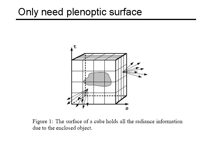 Only need plenoptic surface 