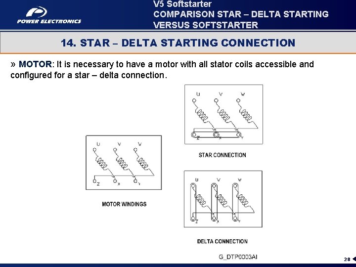 V 5 Softstarter COMPARISON STAR – DELTA STARTING VERSUS SOFTSTARTER 14. STAR – DELTA