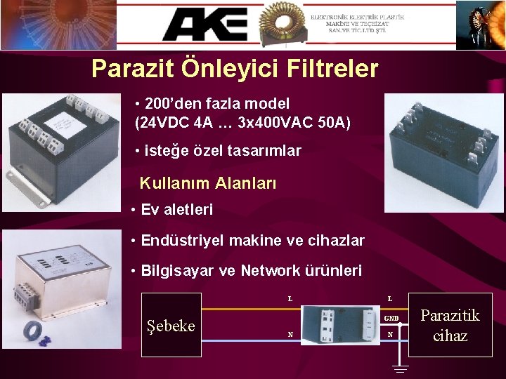 Parazit Önleyici Filtreler • 200’den fazla model (24 VDC 4 A … 3 x