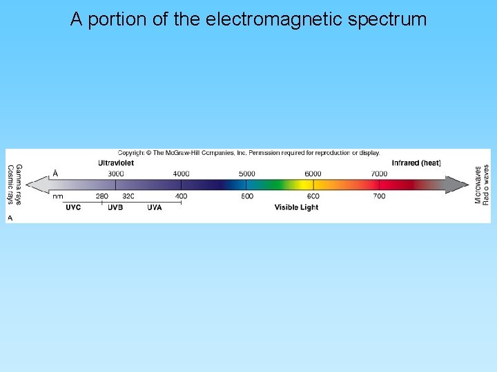 A portion of the electromagnetic spectrum 