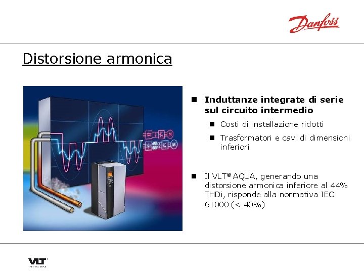 Distorsione armonica n Induttanze integrate di serie sul circuito intermedio n Costi di installazione