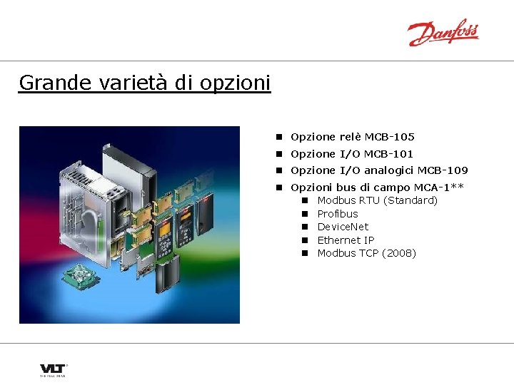 Grande varietà di opzioni n Opzione relè MCB-105 n Opzione I/O MCB-101 n Opzione